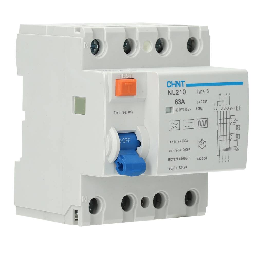 Chint aardlekschakelaar 4-polig 63A 30mA type B (2015TB63) main product photo
