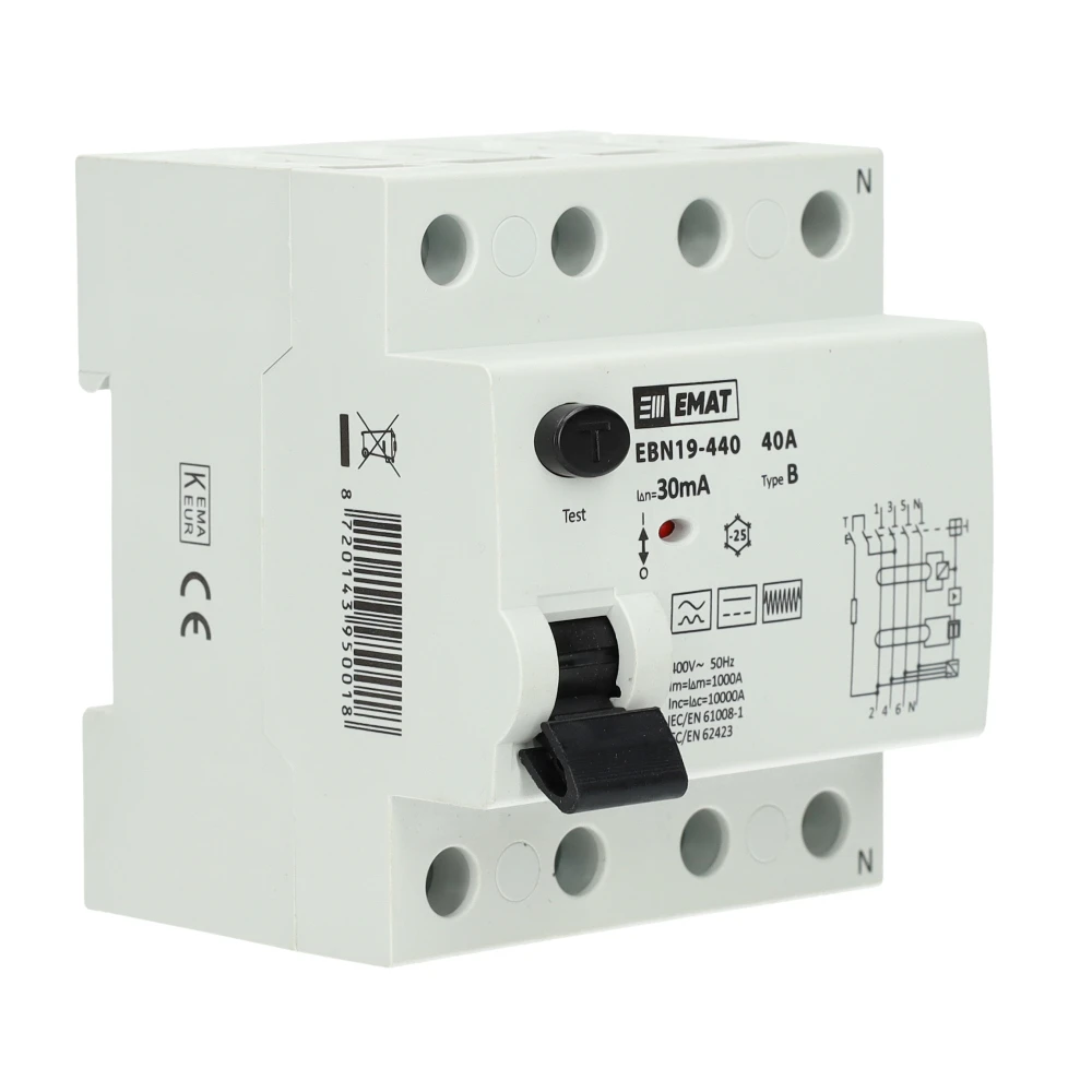 EMAT aardlekschakelaar 4-polig 40A 30mA type B (85002011) main product photo
