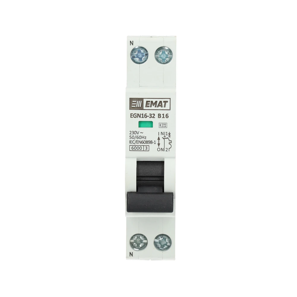 Miniatuur van EMAT installatieautomaat 1-polig+nul 16A B-kar (85001004)