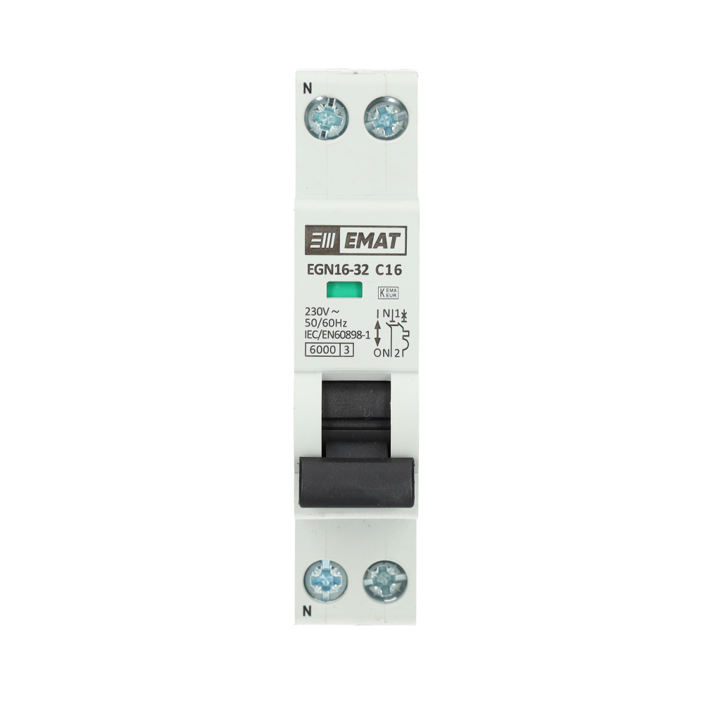 Miniatuur van EMAT installatieautomaat 1-polig+nul 16A C-Kar (85001005)