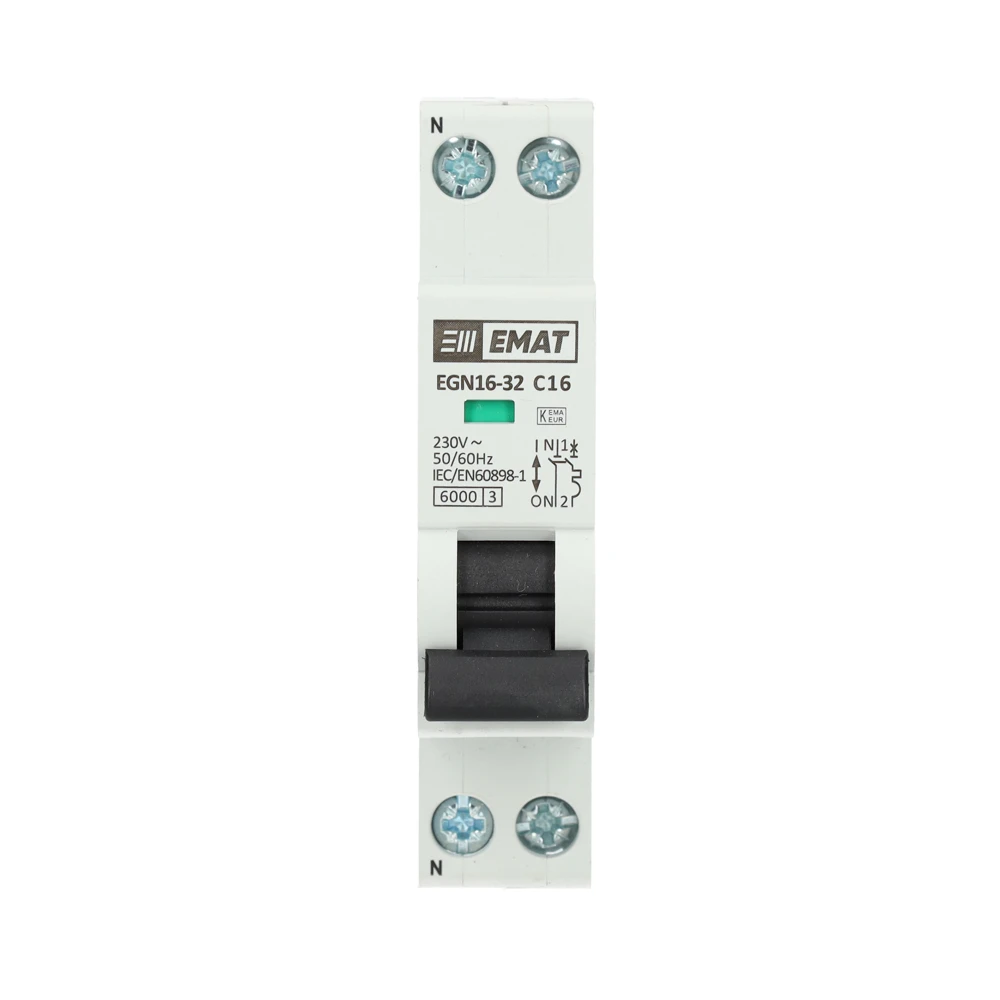 Miniatuur van EMAT installatieautomaat 1-polig+nul 16A C-Kar (85001005)