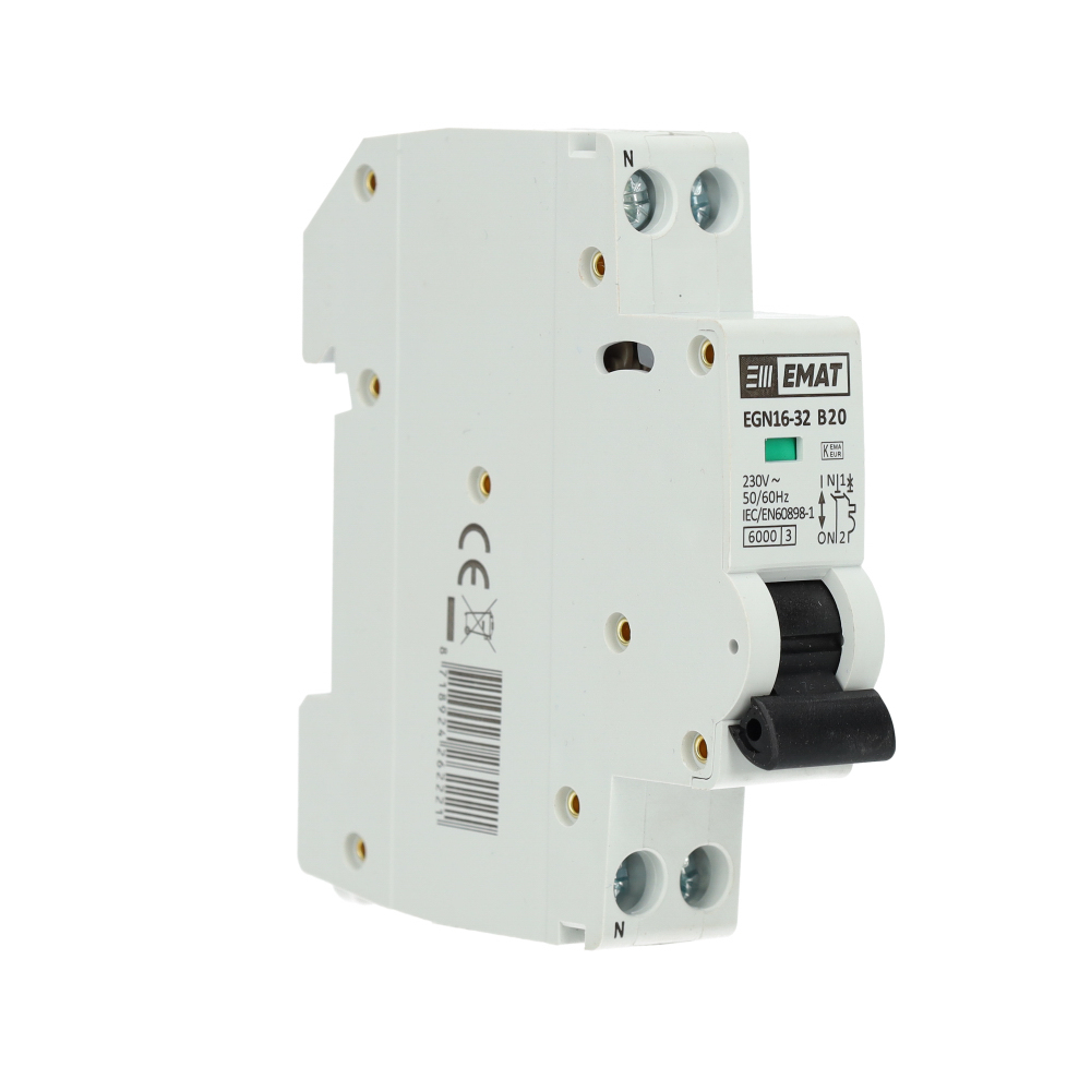 Miniatuur van EMAT installatieautomaat 1-polig+nul 20A B-Kar (85001006)