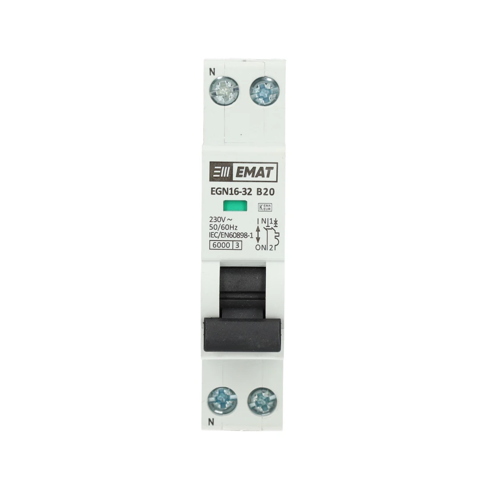 Miniatuur van EMAT installatieautomaat 1-polig+nul 20A B-Kar (85001006)