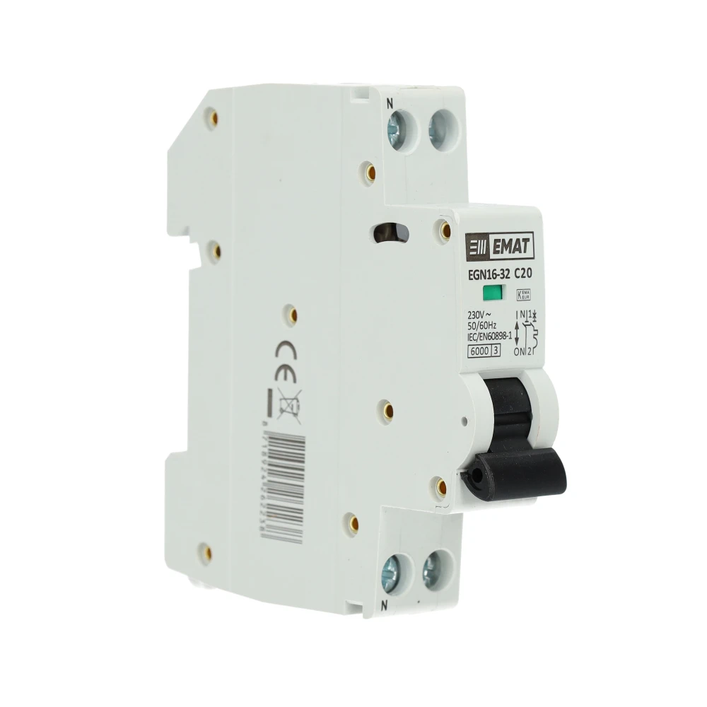 EMAT installatieautomaat 1-polig+nul 20A C-Kar (85001007) main product photo