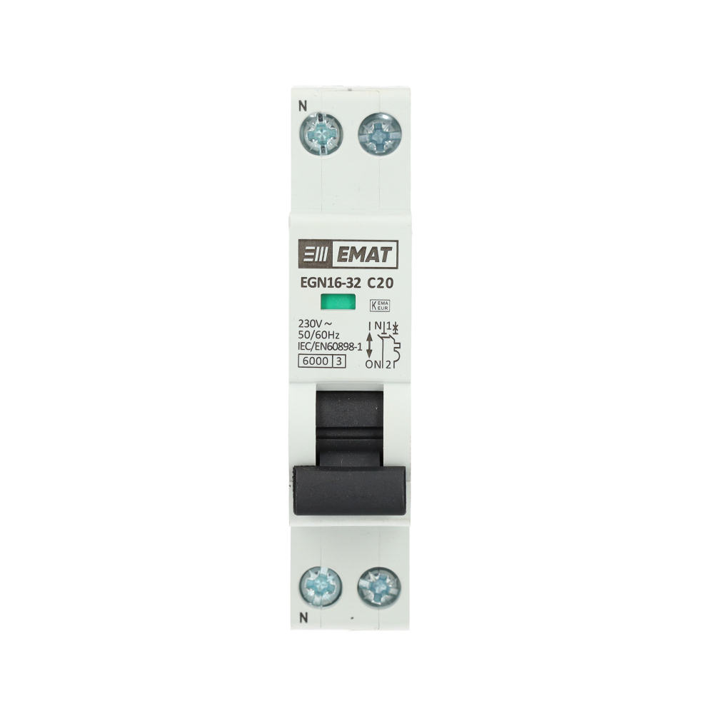 Miniatuur van EMAT installatieautomaat 1-polig+nul 20A C-Kar (85001007)