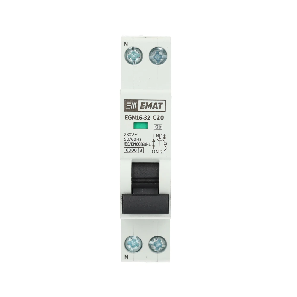 Miniatuur van EMAT installatieautomaat 1-polig+nul 20A C-Kar (85001007)