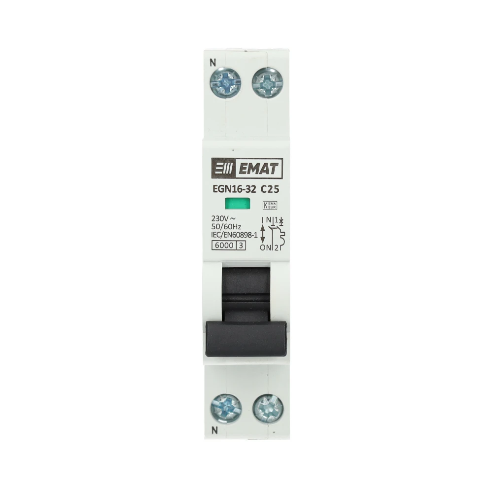 Miniatuur van EMAT installatieautomaat 1-polig+nul 25A C-Kar (85001009)