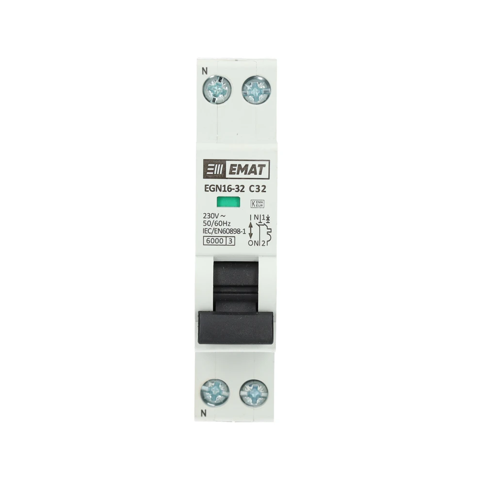 Miniatuur van EMAT installatieautomaat 1-polig+nul 32A C-Kar (85001011)