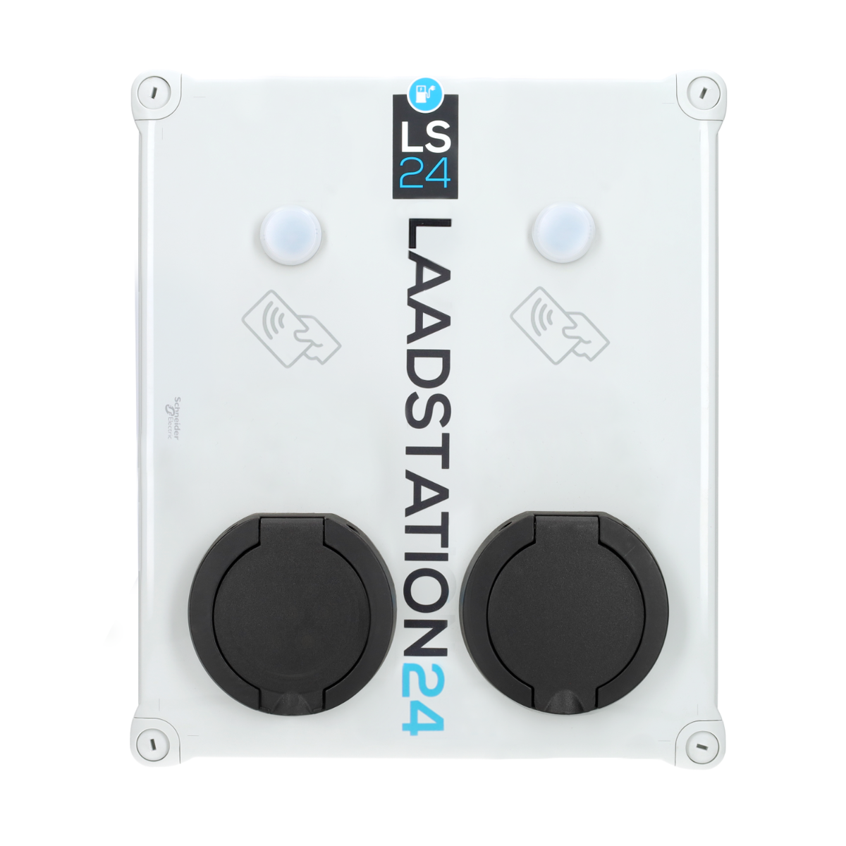 Miniatuur van LS24 dubbele laadpaal type 2 Mennekes wandcontactdoos met pasjessysteem 2x32A (2x22kW) - wit (2014043)