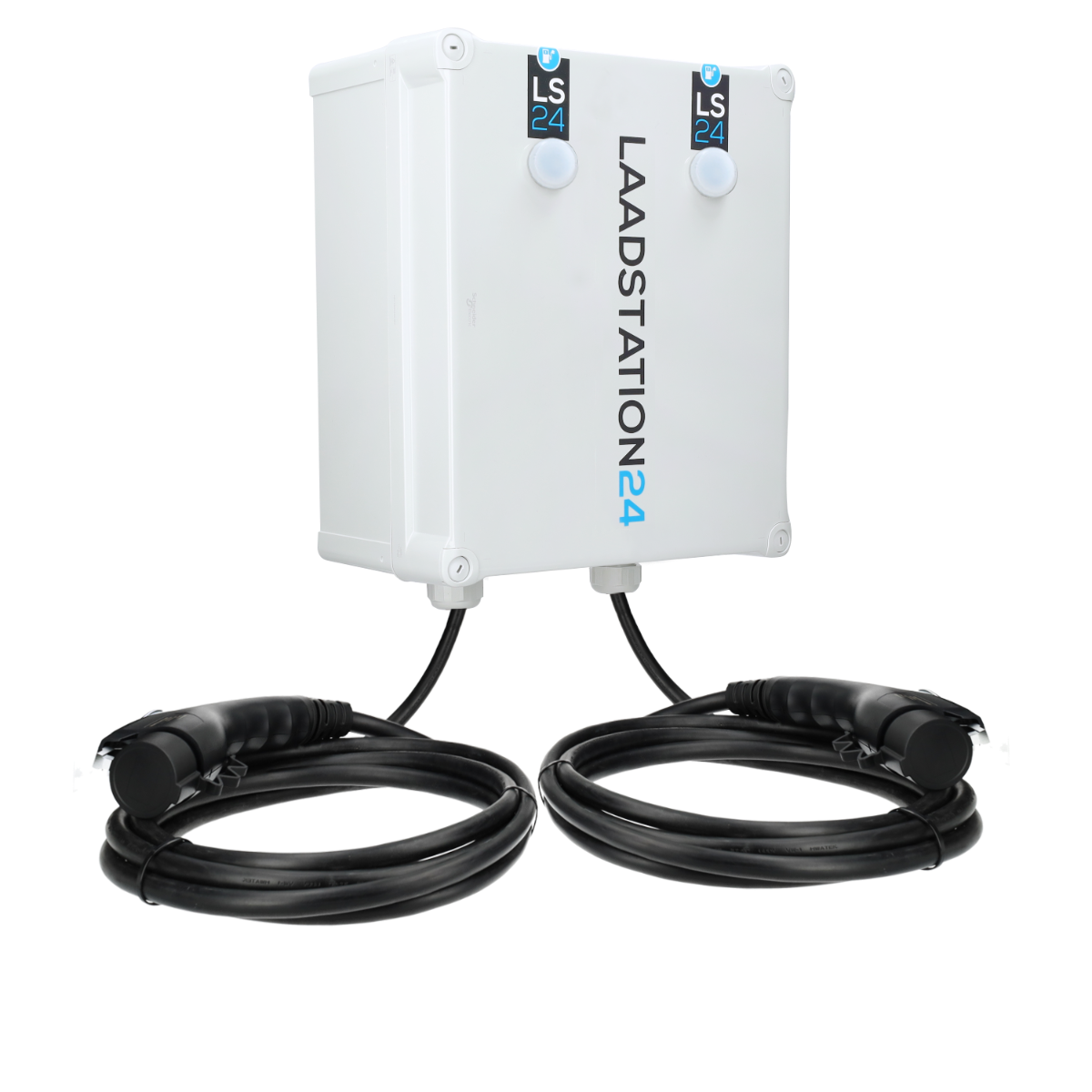 LS24 dubbele laadpaal type 1 2x16A (2x3,7kW) 5 meter kabel - wit (2014003) main product photo