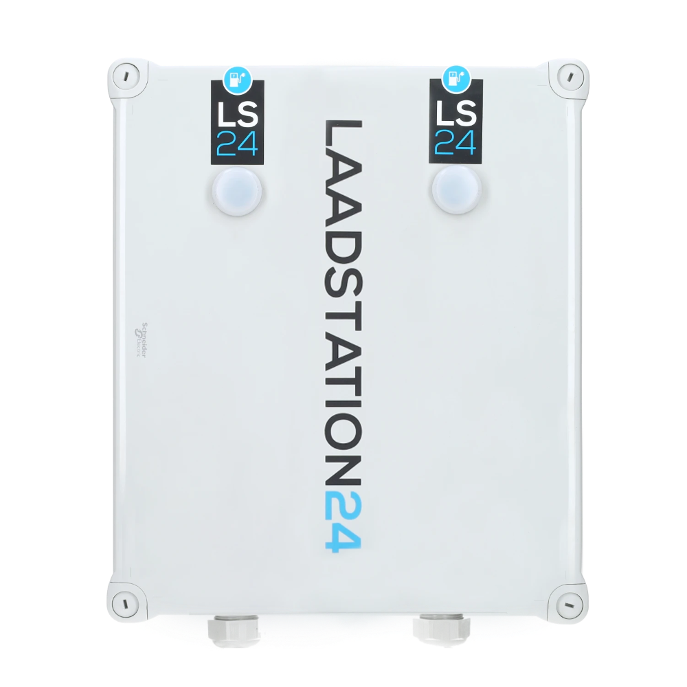 Miniatuur van LS24 dubbele laadpaal type 2 2x16A (2x3,7kW) 5 meter kabel - wit (2014012)