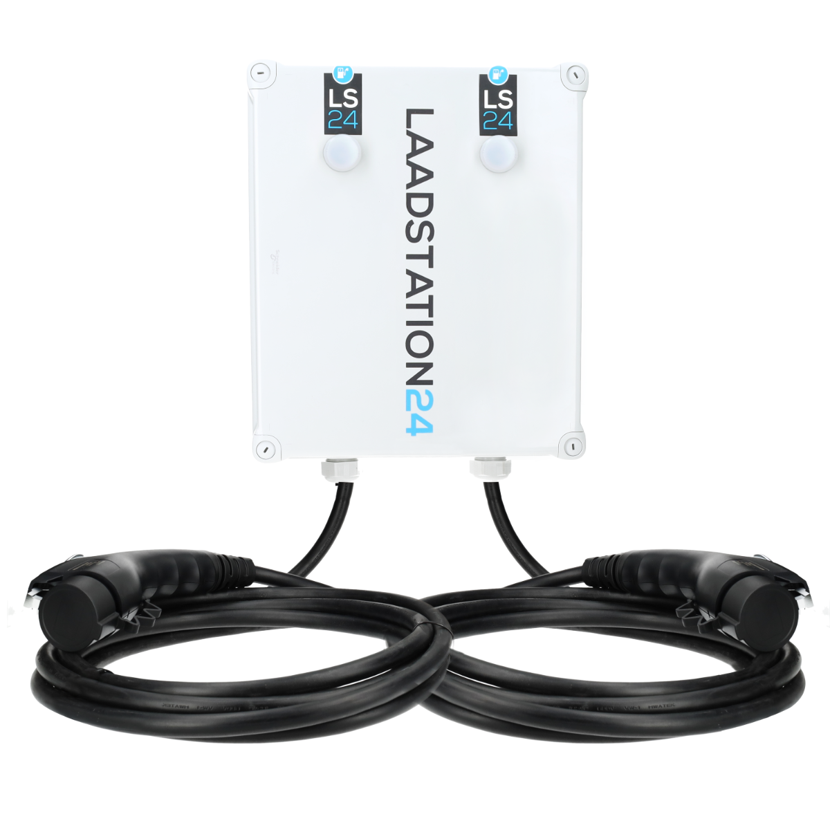 Miniatuur van LS24 dubbele laadpaal type 2 2x16A (2x11kW) 5 meter kabel - wit (2014024)