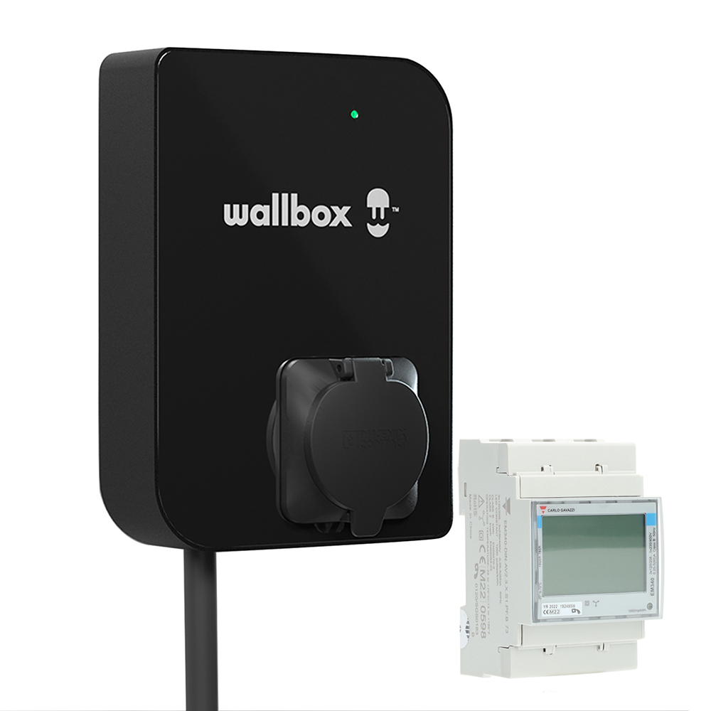 Wallbox Copper SB laadpaal type 2 (3,7 - 22kW) met Mennekes WCD - zwart met Power Boost meter 3-fase tbv loadbalancing main product photo