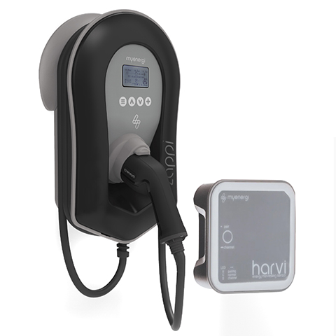 myenergi Zappi laadpaal V2.1 (3,7-22kW) met 6,5 meter kabel - zwart set inclusief Harvi tbv loadbalancing main product photo