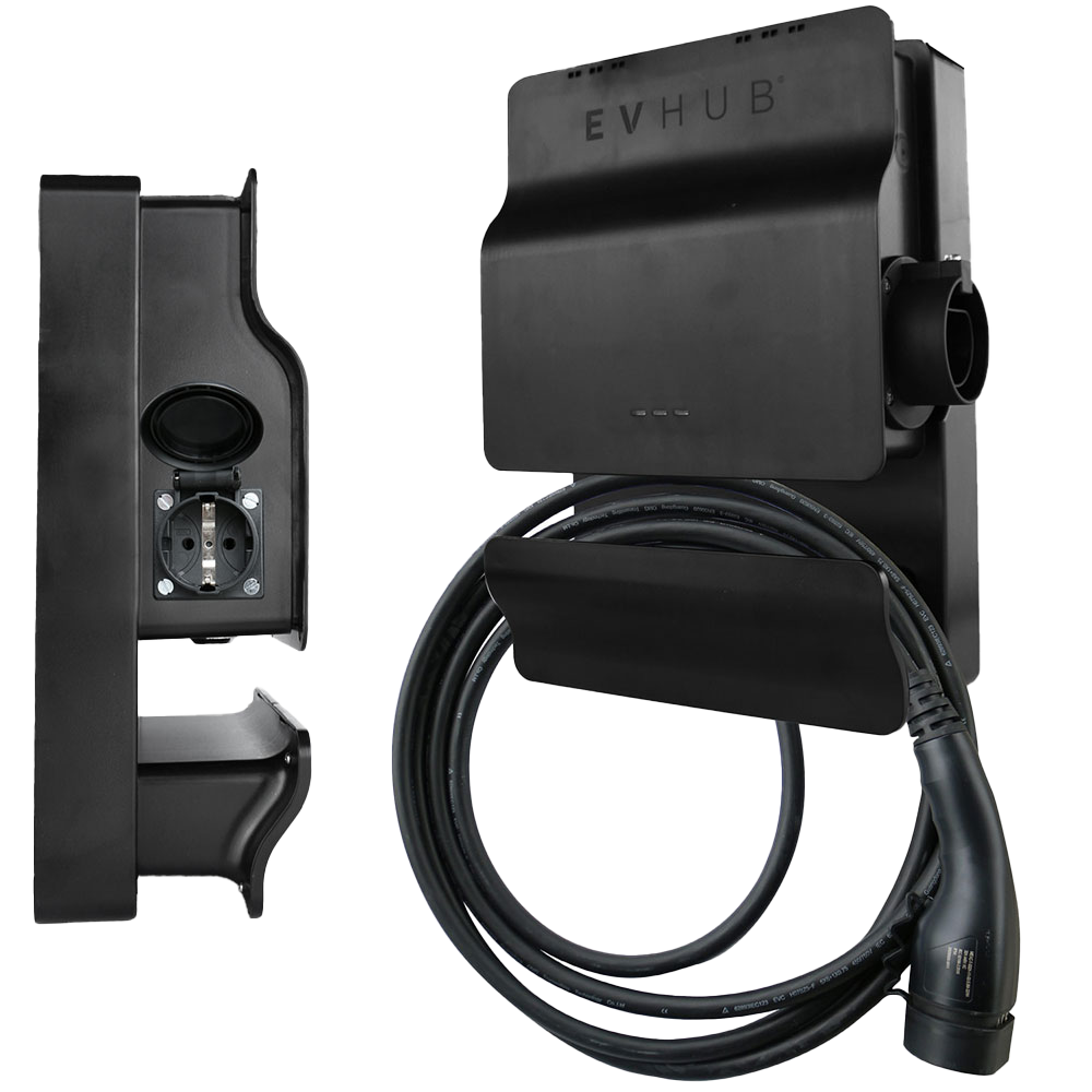 EVHUB laadpaal type 2 16A (3,7-11kW) met laadkabel 8 meter - zwart (LP-69MHOWZAS2) main product photo