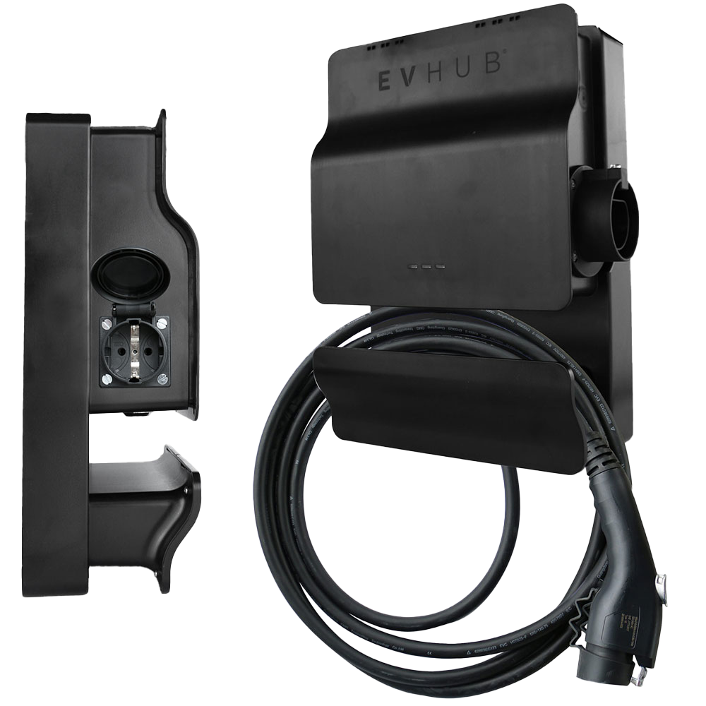 EVHUB laadpaal type 2 32A (3,7-22kW) met laadkabel 8 meter - zwart (LP-H8T5OIUGL5) main product photo