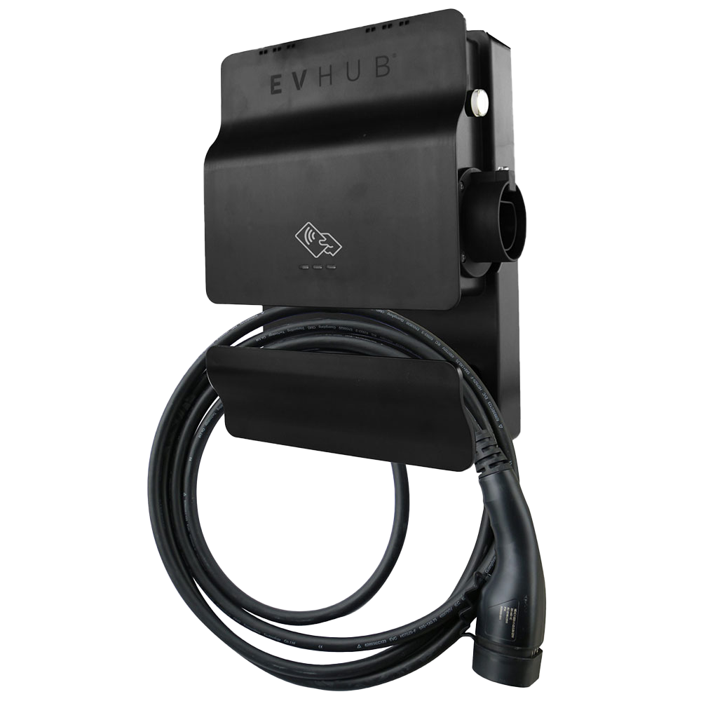 EVHUB laadpaal type 2 met pasjessysteem - (3,7-22kW) (32A) met laadkabel 8 meter - zwart (LP-NOZ5CE0POQ) main product photo