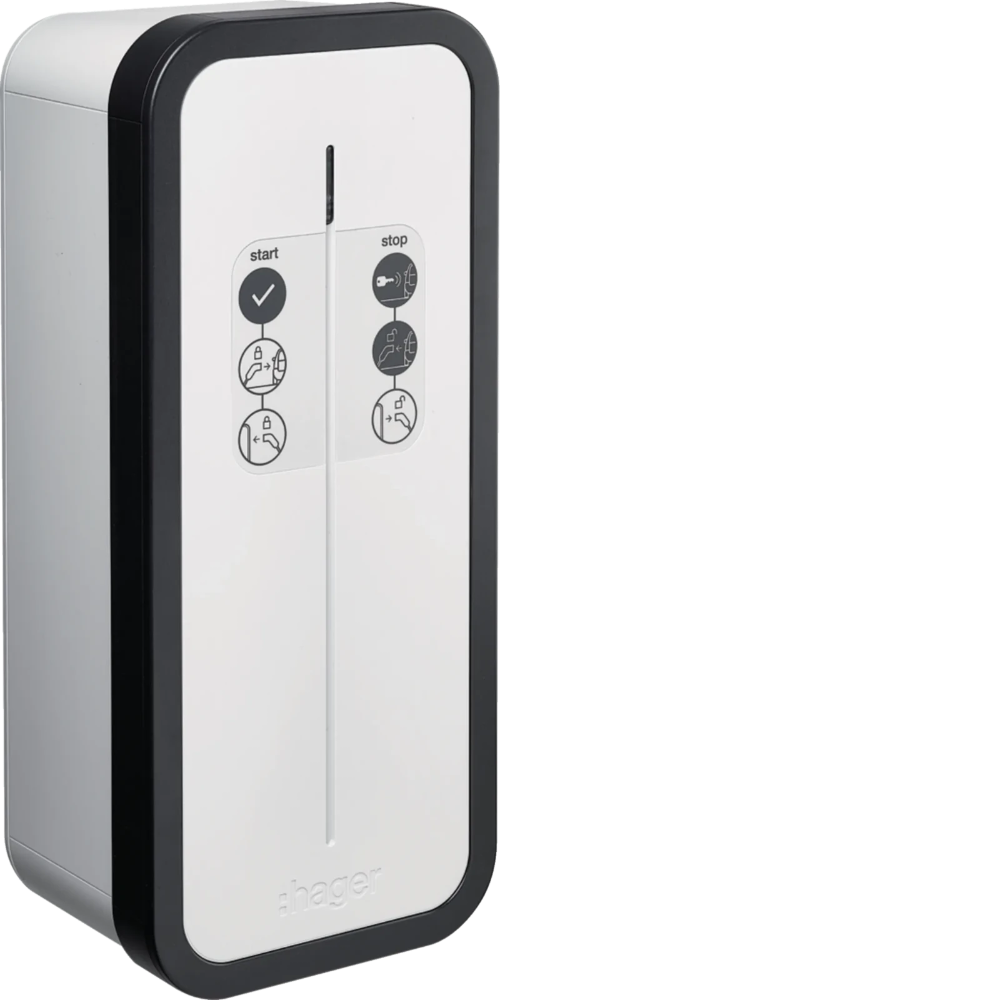 Hager Witty Start laadstation type 2 (11-22kW) met sleutelschakelaar - wit (XEV1K11T2) main product photo