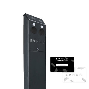 EVHUB dubbele laadzuil Mennekes wandcontactdoos met pasjessysteem 32A (2x7,4kW/22kW) (EV-HUB201802PAS32A) main product photo