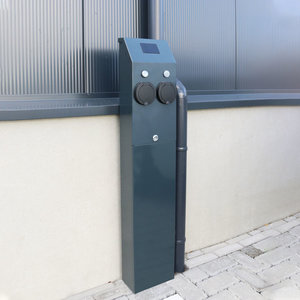 Miniatuur van EVHUB dubbele laadzuil Mennekes wandcontactdoos met pasjessysteem 32A (2x7,4kW/22kW) (EV-HUB201802PAS32A)