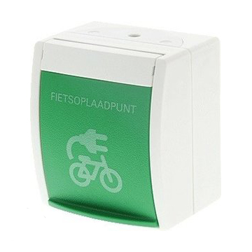 ABB Busch-Jaeger wandcontactdoos en geaard fietsoplaadpunt (MU20 EBW-54 FIETS)