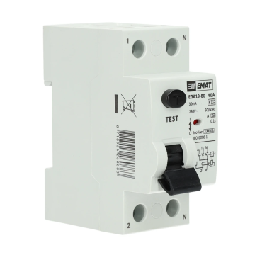 EMAT aardlekschakelaar 40A 30mA type A 1-fase (2P) (85002000)