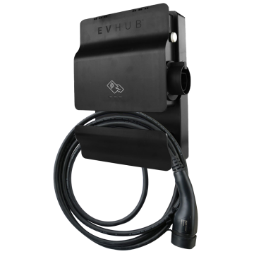 EVHUB laadpaal type 2 met pasjessysteem - (3,7-11kW) (16A) met laadkabel 3 meter - zwart (LP-PJEQTW2W40)