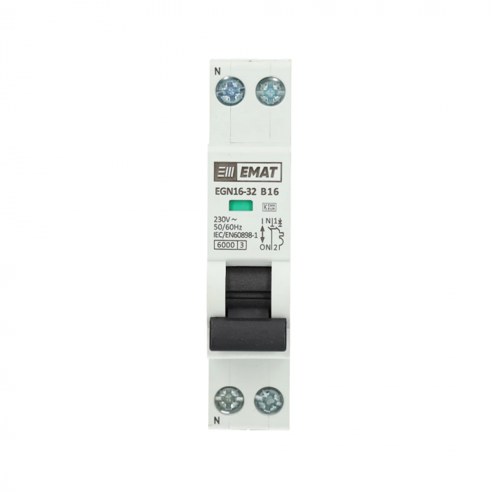 EMAT installatieautomaat 1-polig+nul 16A B-kar (85001004)