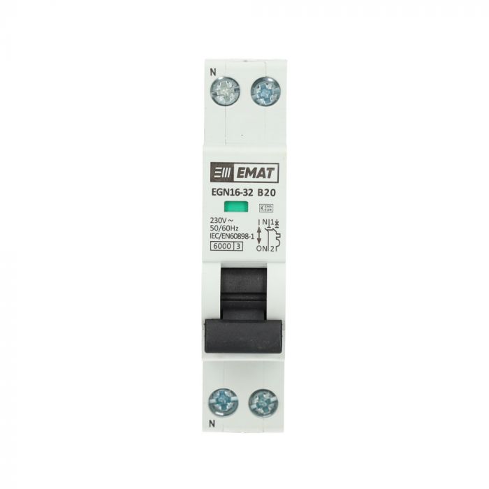EMAT installatieautomaat 1-polig+nul 20A B-Kar (85001006)