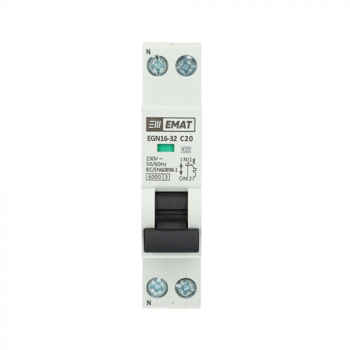EMAT installatieautomaat 1-polig+nul 20A C-Kar (85001007)