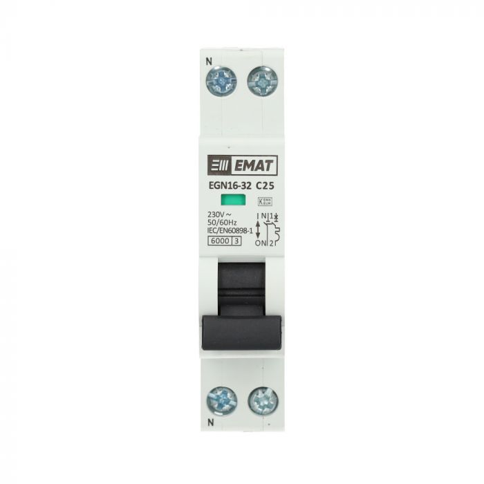 EMAT installatieautomaat 1-polig+nul 25A C-Kar (85001009)