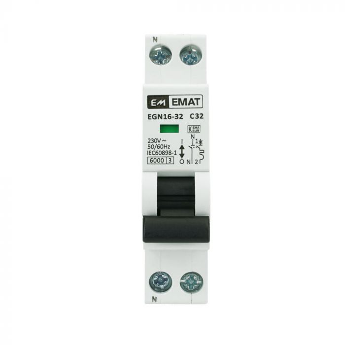 EMAT installatieautomaat 1-polig+nul 32A C-Kar (85001011)