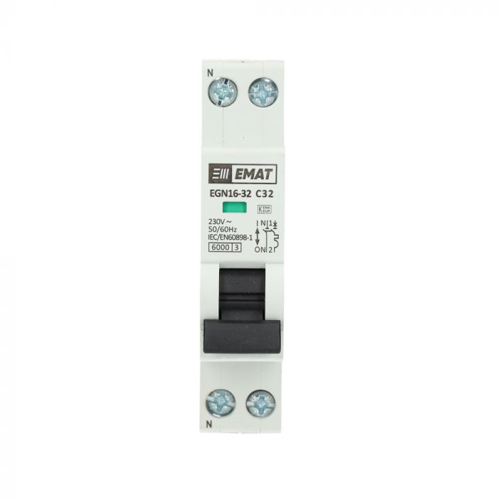EMAT installatieautomaat 1-polig+nul 32A C-Kar (85001011)