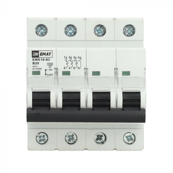 EMAT krachtgroep 3-polig+nul 20A B-kar (85004006)
