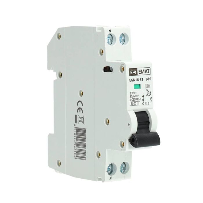 EMAT installatieautomaat 1-polig+nul 10A B-kar (85001002)