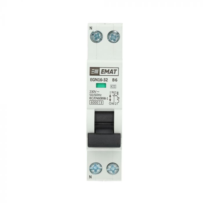 EMAT installatieautomaat 1-polig+nul 6A B-kar (85001000)