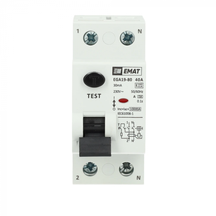 EMAT aardlekschakelaar 2-polig 40A 30mA type A (85002000)