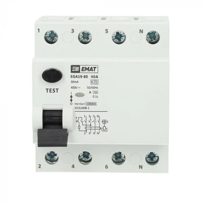 EMAT aardlekschakelaar 4-polig 40A 30mA type A (85002004)