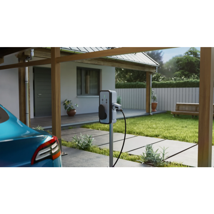 Hager Witty Start laadstation type 2 (11-22kW) met sleutelschakelaar - wit (XEV1K11T2)