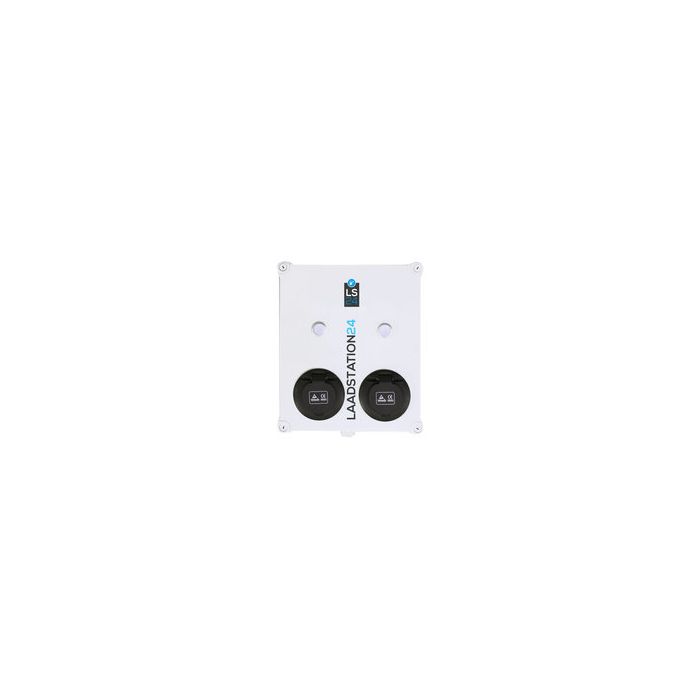 LS24 dubbele laadpaal type 2 Mennekes wandcontactdoos 2x16A (2x11kW) - wit (2014040)