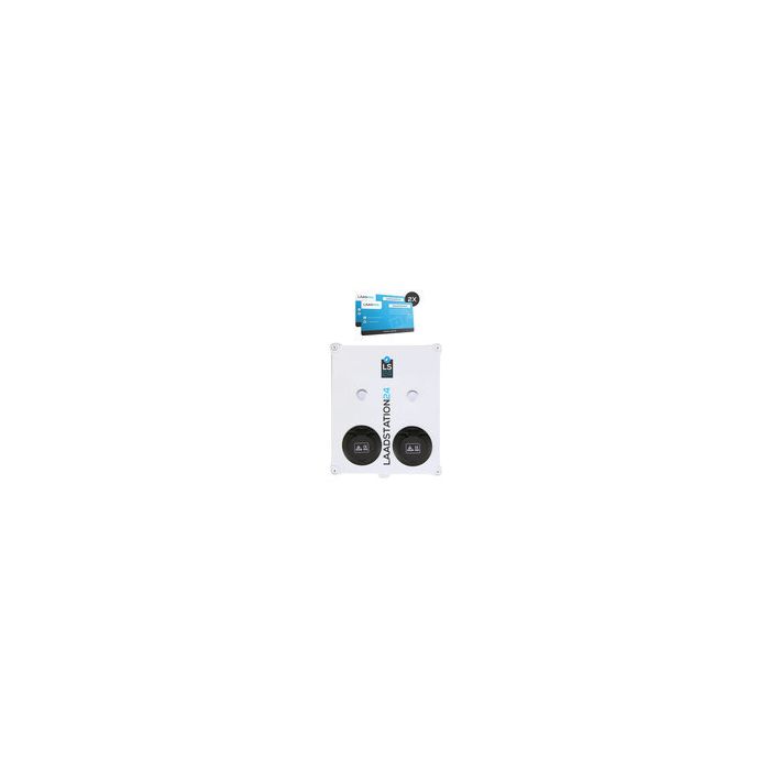 LS24 dubbele laadpaal type 2 Mennekes wandcontactdoos met pasjessysteem 2x16A (2x11kW) - wit (2014042)