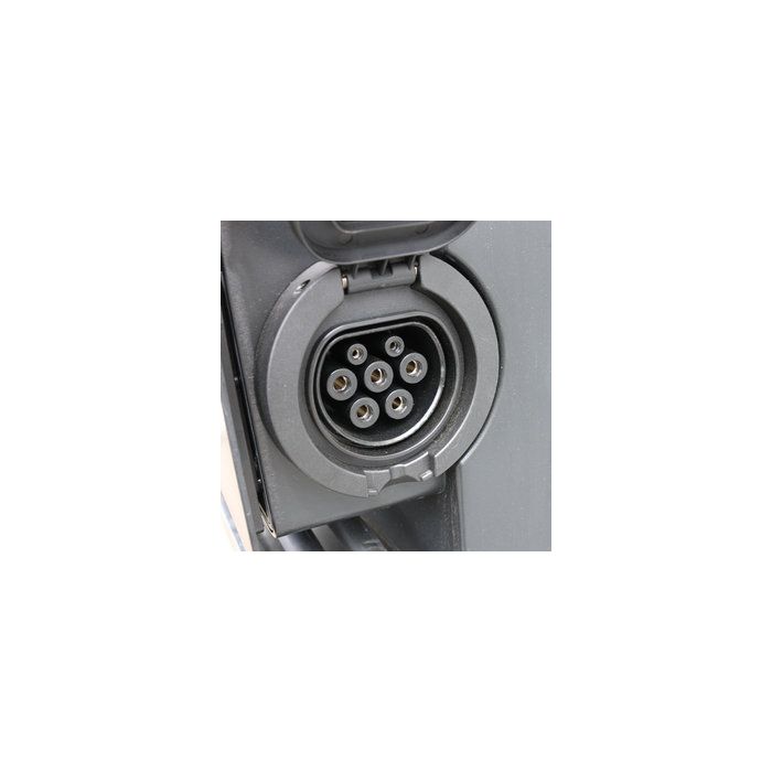 EVHUB laadstation type 2 16A (3,7 kW) 1 fase + Mennekes wandcontactdoos + stopcontact - zwart ( EVHUB009wcd+)