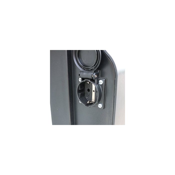 EVHUB laadstation type 2 16A (3,7 kW) 1 fase + Mennekes wandcontactdoos + stopcontact - zwart ( EVHUB009wcd+)