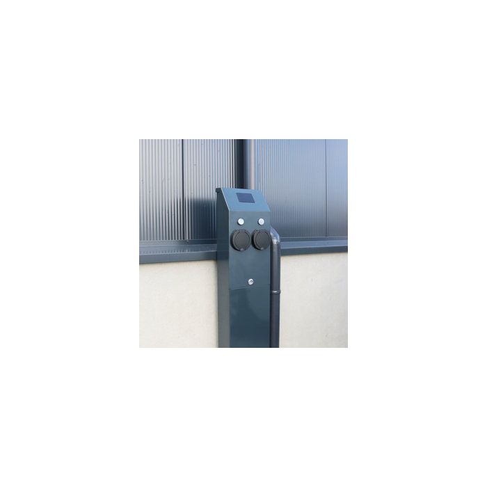 EVHUB dubbele laadzuil Mennekes wandcontactdoos met pasjessysteem 32A (2x7,4kW/22kW) (EV-HUB201802PAS32A)