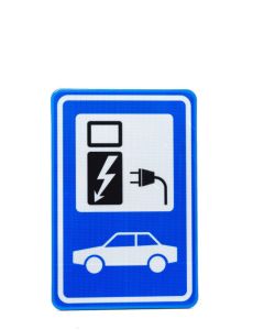 verkeersbord opladen elektrische auto 40 x 60 cm (zonder bevestigingsmateriaal)