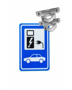 verkeersbord opladen elektrische auto 40 x 60 cm + verkeersbordenbeugels