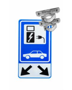 verkeersbord opladen elektrische auto 40 x 80 cm + 2 pijlen incl. verkeersbordenbeugels