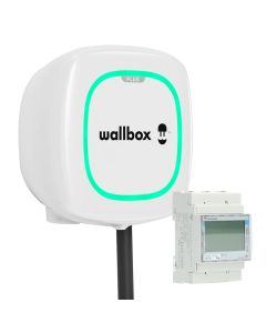 Wallbox Pulsar Plus laadpaal (3,7 - 22kW) met 5 meter kabel - wit met Power Boost meter 3-fase tbv loadbalancing