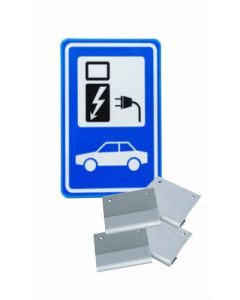 verkeersbord opladen elektrische auto 40 x 60 cm + 4 beugels voor muurbevestiging
