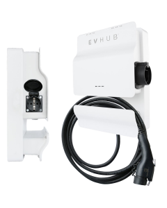 EVHUB laadpaal wit 32A 7,4/22kW plug-in charge 5 meter type 1 wit met 230V stopcontact (LP-B8IQJN2AWK)